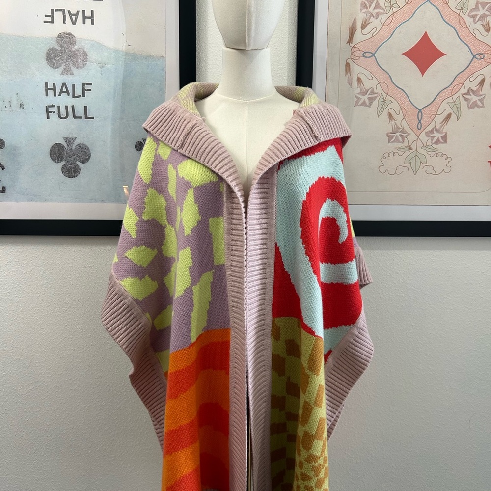Urban Outfitters Multicolor Knit Cape